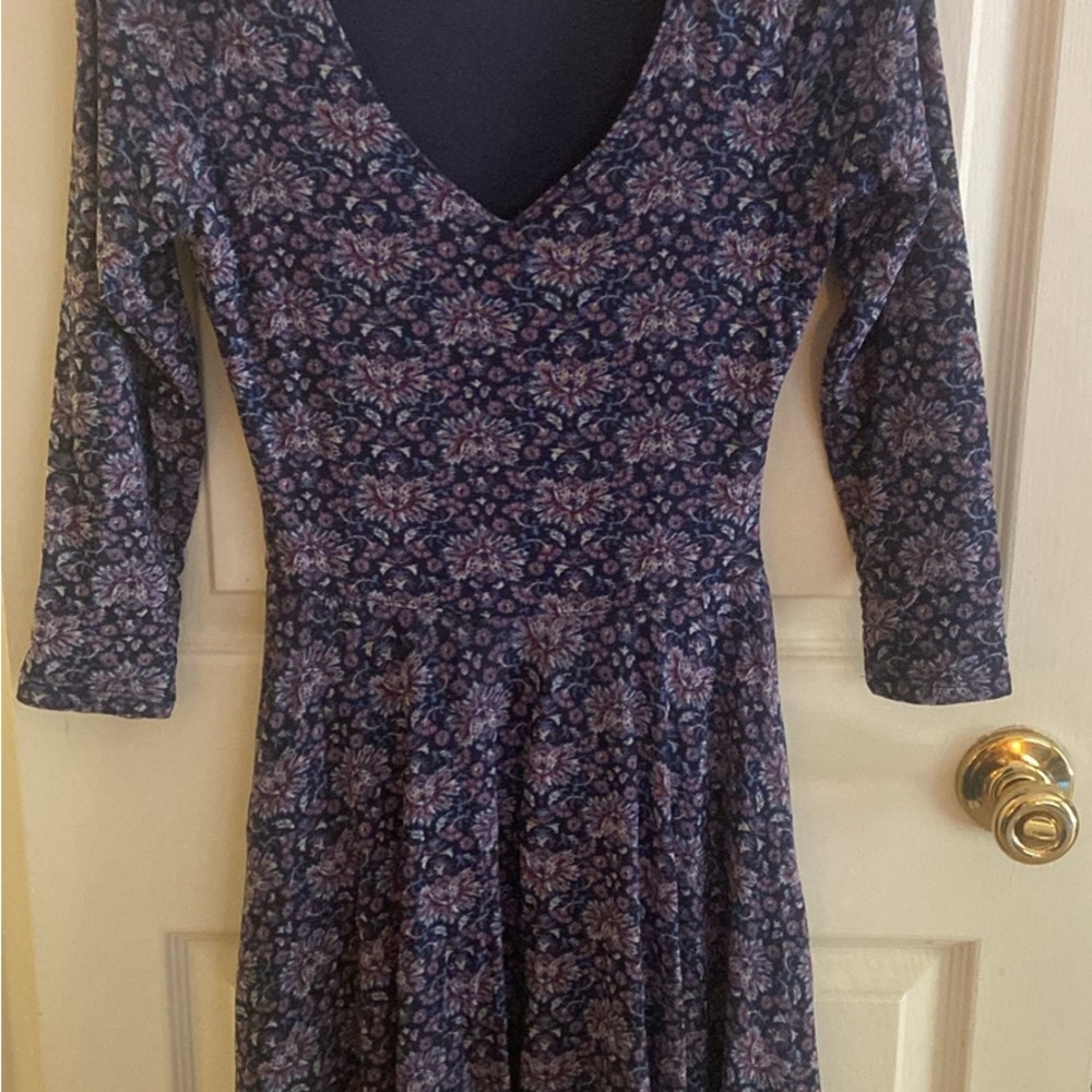 Abercrombie & Fitch Blue Pink Fit and Flare Dress